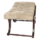 SINGLE TUFTED X FORM MAHOGANY STOOL