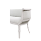 LIGHT GRAY BOUCLE UPHOLSTERED CURVED BACK SETTEE