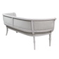 LIGHT GRAY BOUCLE UPHOLSTERED CURVED BACK SETTEE