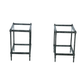 PAIR OF PETITE PAINTED FAUX FINISH TWO TIER SIDE TABLES WITH GLASS