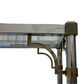 MAISON JANSEN STYLE FIVE TIER ETAGERE, CHROME WITH BRASS DETAILS