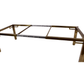 CUSTOM VINTAGE CHONOISERIE STYLE BRASS & GLASS DINING TABLE WITH LEAF