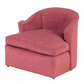 PAIR OF VINTAGE ROUGE UPHOLSTERED SCROLL ARM CLUB CHAIRS