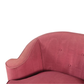 PAIR OF VINTAGE ROUGE UPHOLSTERED SCROLL ARM CLUB CHAIRS