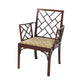 CHINESE CHIPPENDALE MAHOGANY ARM CHAIR WITH UPHOLSTERED SEAT