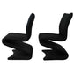 SET OF 8 ZIG ZAG BLACK SIDE CHAIRS