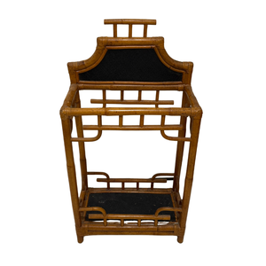 VINTAGE RATTAN PAGODA STYLE UMBRELLA STAND