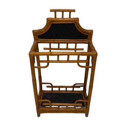 VINTAGE RATTAN PAGODA STYLE UMBRELLA STAND
