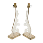 A PAIR OF ACRYLIC FOLIATE SCROLL TABLE LAMPS