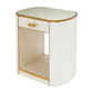 A CONTEMPORARY CAPIZ SHELL AND BRASS SIDE TABLE