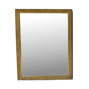 VINTAGE GILTWOOD BASKETWEAVE MOTIF MIRROR