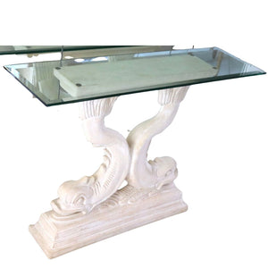 HOLLYWOOD REGENCY STYLE DOLPHIN BASE CONSOLE TABLE