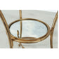 HOLLYWOOD REGENCY GILT IRON AND GLASS GUERIDON SIDE TABLE