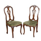 SET OF FOUR CARVED WALNUT DINING CHAIR WITH CABRIOLE LEGS