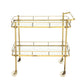 MID CENTURY MODERN BRASS AND GLASS TWO TIER BAR CART