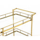 MID CENTURY MODERN BRASS AND GLASS TWO TIER BAR CART