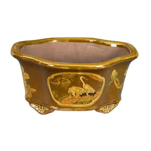 GLAZED PORCELAIN CHINOISERIE PLANTER