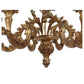 ITALIAN STYLE GILT SIX ARM CHANDELIER WITH ACANTHUS LEAF DETAIL