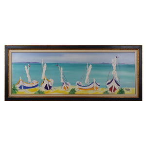 FRAMED OIL ON CANVAS SEASCAPE SIGNED SULTAN