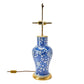 BLUE AND WHITE CHINESE EXPORT LAMPS WITH CUSTOM GILT BASES
