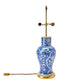 BLUE AND WHITE CHINESE EXPORT LAMPS WITH CUSTOM GILT BASES