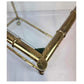 MAISON BAGUES STYLE VINTAGE BRASS BAMBOO AND GLASS BAR CART