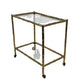 MAISON BAGUES STYLE VINTAGE BRASS BAMBOO AND GLASS BAR CART