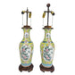 PAIR OF CHINESE FAMILLE ROSE CHINOISERIE PORCELAIN TABLE LAMPS