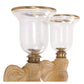 PAIR OF ELEPHANT FORM SCONCES WITH GLASS GLOBES, CHAPMAN
