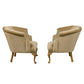PAIR OF BARREL BACK LOUIS XV STYLE MOHAIR BERGERES