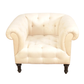 PAIR OF TUFTED IVORY CONTEMPORARY TUB CHAIRS