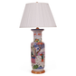 MULTICOLOR KANGXI STYLE VASE LAMP WITH GOLD LEAF BASE