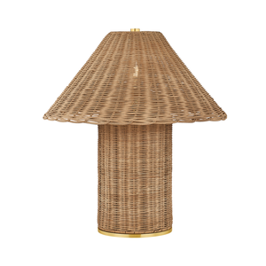 WICKER LAMP AND SHADE