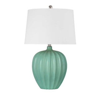 SEAFOAM GREEN LOTUS TABLE LAMP