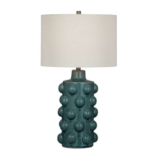GLAZED BLUE GREEN KNOBS LYNN TABLE LAMP