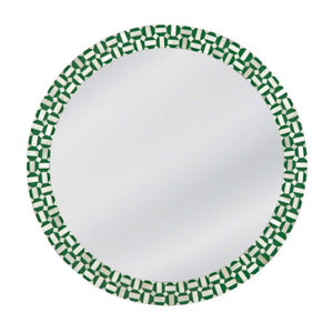 GREEN GEOMETRIC INLAY CIRCULAR ALANIS MIRROR