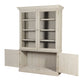 SWEDISH GUSTAVIAN STYLE PAINTED HUTCH WITH WIRE MESH DOORS