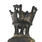 SET OF THREE ORNATE OUTDOOR IRON LANTERNS