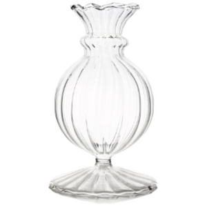 COLORED GLASS BUD VASE, CLEAR