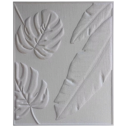 TROPICAL LEAVES WALL DECOR WHITE