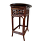 PETITE OVAL BAMBOO SIDE TABLE WITH TRELLIS DESIGN