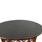 PETITE OVAL BAMBOO SIDE TABLE WITH TRELLIS DESIGN