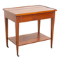 MAHOGANY TWO TIER SIDE TABLE WITH DRAWER ON CASTERS, SIGNED DAVID IATESTA