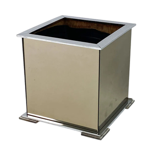 SQUARE MIRROR & STEEL PLANTER, GUY LEFEVRE FOR MAISON JANSEN