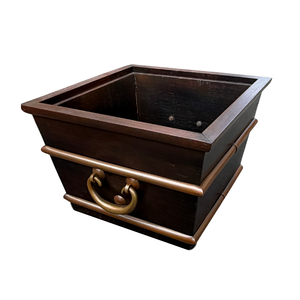 ASIAN STYLE CELLARETTE/PLANTER WITH BRASS FITTINGS
