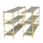 PAIR OF FAUX SHAGREEN & GILT METAL THREE TIER ETAGERES