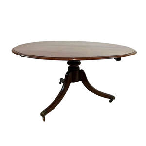 REGENCY STYLE MAHOGANY  ROUND DINING TABLE ON TRIPOD PEDESTAL BASE