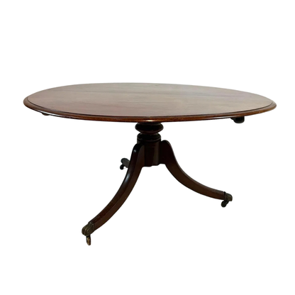 REGENCY STYLE MAHOGANY  ROUND DINING TABLE ON TRIPOD PEDESTAL BASE