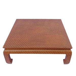 ASIAN INSPIRED BAKER RAFFIA WRAPPED COFFEE TABLE