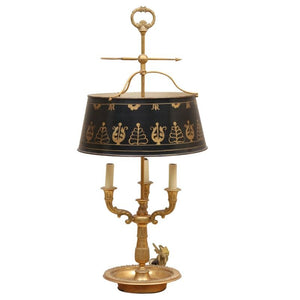 ORMOLU AND TOLE FRENCH BOUILLOTTE LAMP